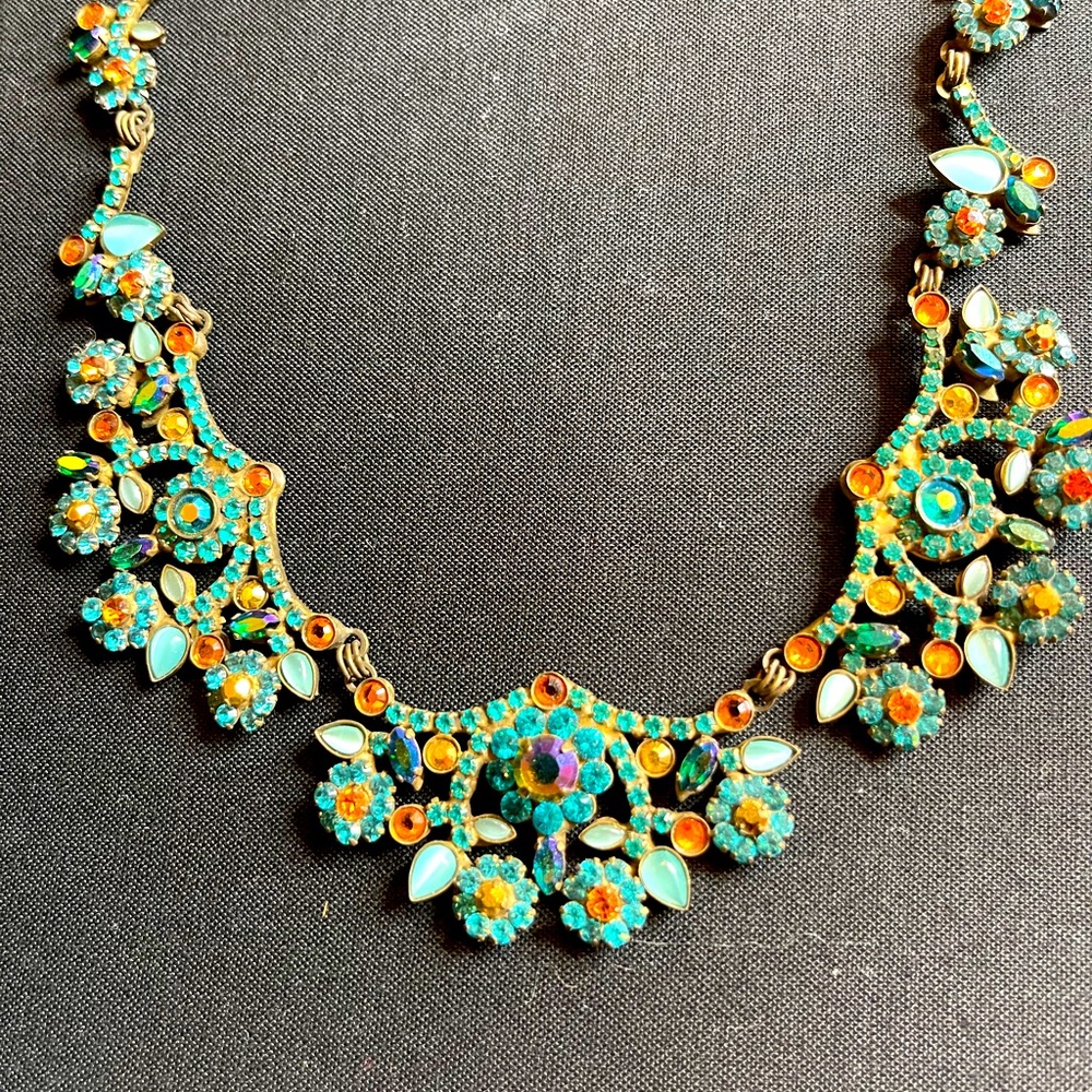 - Sorrelli Amber and Turquoise Crystal Necklace